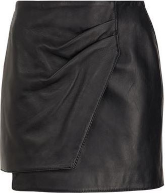 8 by YOOX LEATHER WRAP MINI SKIRT