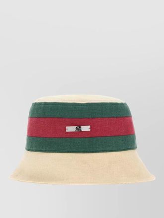 Gucci canvas bucket hat striped band brim