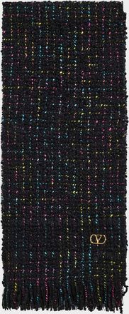 Red Valentino VLogo Signature Cashmere and Wool Jacquard Scarf