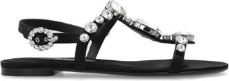 Dolce & Gabbana Sandalen met decoratieve afwerking - Dames - Sandalen - Zwart - 38 1/2 EU - Schoenen