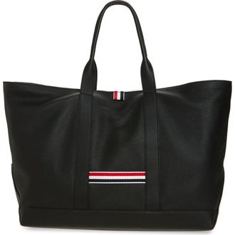 Thom Browne Medium Tool Leather Tote in Black at Nordstrom