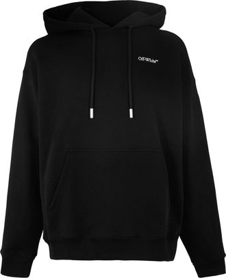 Off-white Mens Off White Oversize Fit Hooded Neck Long Sleeve Sweatshirt in Black-White - Size 2XL