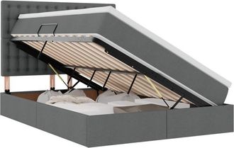 vidaXL Storage Bed with Mattress Dark Grey 140 x 200 cm Polyester vidaXL