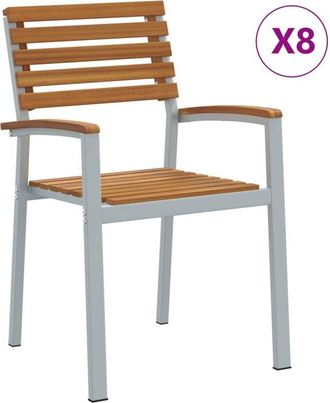 vidaXL Vidaxl - Garden Chair 8 pcs Brown 56 x 57 x 87cm Solid Acacia wood