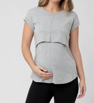 Ripe Richie Maternity And Nursing Tee In Grey
