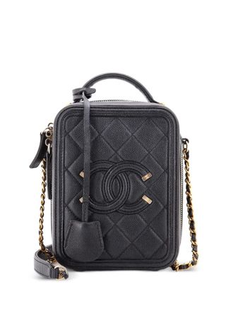 Chanel Filigree Vertical Vanity Case Quilted Caviar crossbody bag - Black