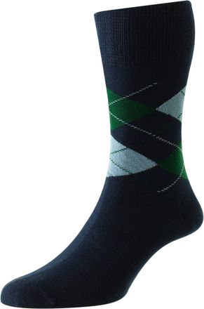 Hj Hall 1 Pair HJ Argyle Comfort Top Socks HJ644 Navy 6-11