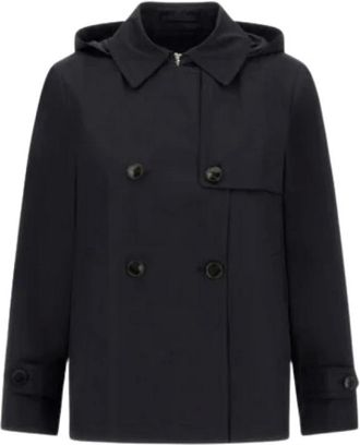 Herno Jassen, Dames, Zwart, M, Katoen, Trench corto Dean
