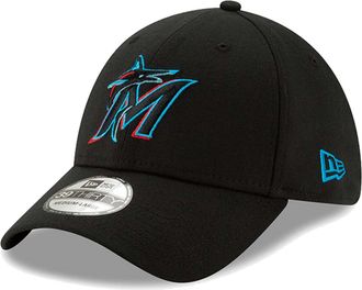 New Era MLB Team Classic 39THIRTY Stretch Flex Fit Hat Cap, Miami Marlins - Black, Large-X-Large