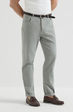 Brunello Cucinelli Gabardine garment dyed trousers in Khaki at Nordstrom, Size 48 It