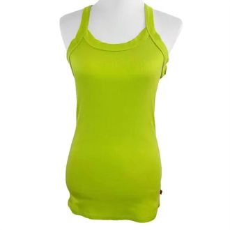 Natori Womens Ribbed Cotton Racerback Tank In Lime Green