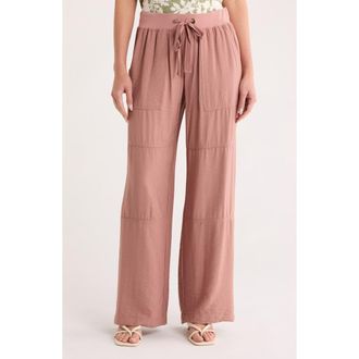 Sanctuary Twill Wide Leg Pants in Smokey Mauve at Nordstrom Rack, Size X-Large