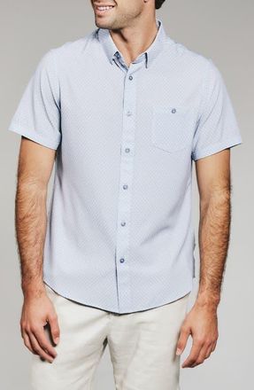 7 Diamonds Bosworth Short Sleeve Button-Down Shirt in Light Blue at Nordstrom, Size Xx-Large