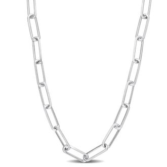 Amour 5mm Diamond Cut Paperclip Chain Necklace In Sterling Silver, 24 In