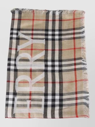 Burberry wool silk check scarf