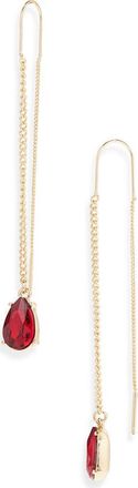 Nordstrom Rack Teardrop Threader Earrings in Ruby- Gold at Nordstrom Rack