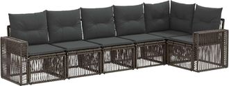 vidaXL Conjunto De Sof&aacute;s De Jard&iacute;n 6 Uds. Gris Y Gris Oscuro Vidaxl