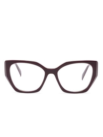 Prada Bril met geometrisch montuur - Rood