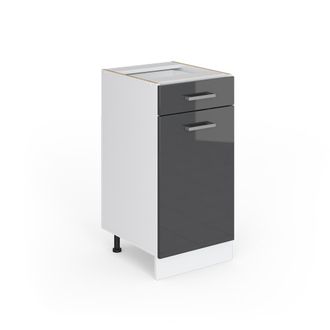Vicco Mueble Bajo De Cocina R-line, Antracita Alto Brillo, 40 Cm Sin Encimera