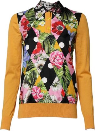 Dolce & Gabbana Dames, Tops, Veelkleurig, Maat: 3XS Zijde