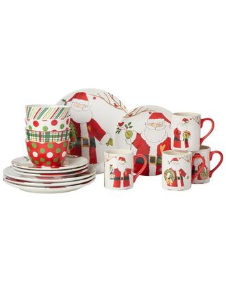 Certified International Santa Delight 16Pc Dinnerware Set