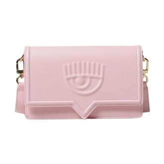 Chiara Ferragni Tassen, Dames, Roze, ONE Size, Leer, Roze Crossbodytas met Reliëf