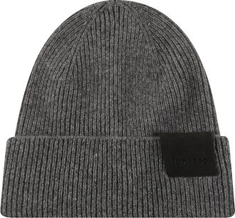Tom Ford Ribbed Cashmere Beanie - Heren - Hoeden - Grijs - L - Kasjmier - Accessoires