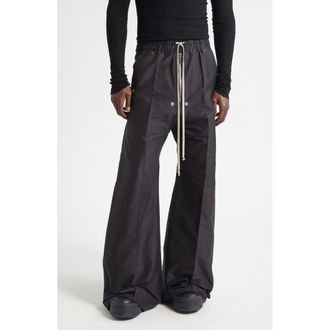 Rick Owens Bela Wide Leg Satin Pants in Black at Nordstrom, Size 30 Us