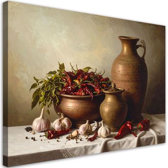 Feeby Impresi&oacute;n De Imagen, Jarras Con Chiles Y Ajo, 120x80
