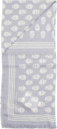 Alexander McQueen Alexander McQueen, Winter Scarves, male, Blue, Size: ONE SIZE Classic Skull Foulard
