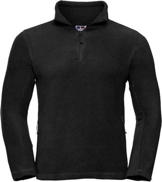 Russell Athletic Russell Heren Quarter Zip Outdoor Fleece Top (Zwart)