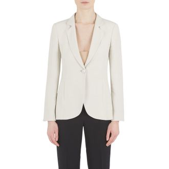 Emporio Armani Womens Blazer in Cream Viscose - Size 10 UK