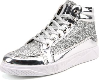 Generic Mens Trainers, High-Top Trainers, Fashion Trainers, Outdoor Fitness Shoes, Glitter, Lightweight, Trendy, Casual Trainers, Walking Shoes, Men, Non-Slip