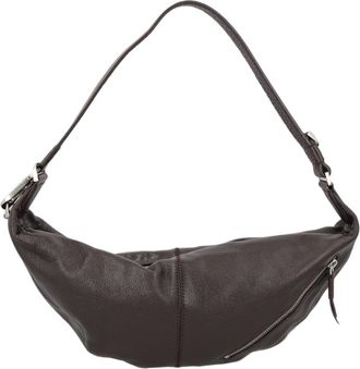 Christophe Lemaire Curved Brown Buffalo Leather Shoulder Bag