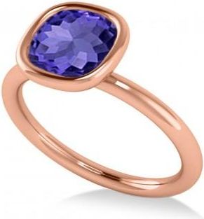 Allurez Cushion Cut Tanzanite Solitaire Engagement Ring 14k Rose Gold (1.90ct)