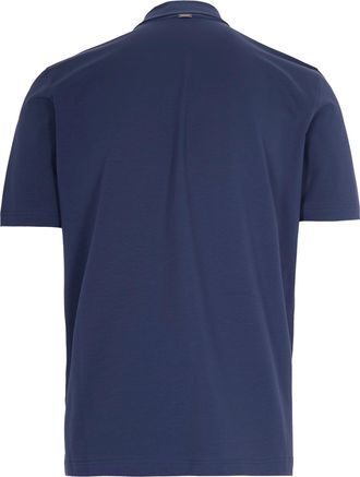 Herno Mens Polo Shirt Jersey Stretch Light Whale Blue Cotton T-shirts And Polos