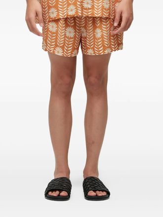 Osklen Daisy shorts met trekkoord en bloemenprint - Oranje