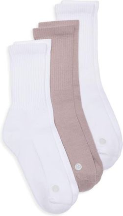 Zella 3-Pack Crew Socks in Purple Dove at Nordstrom, Size 9-12