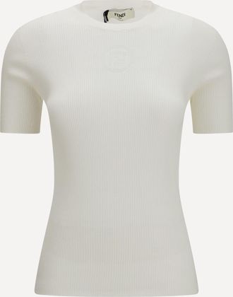 Fendi Maglione in cotone a maniche corte Woman 44