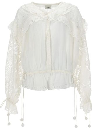 Isabel Marant Nowana Cotton-Silk Lace Blouse