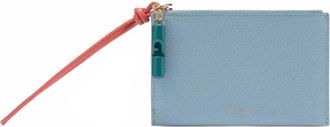 Furla Womens Iride Envelope Zip Leather Clutch Bag In Light Blue