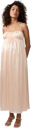 Ingrid & Isabel Solid Satin Maxi in Peach at Nordstrom, Size X-Large