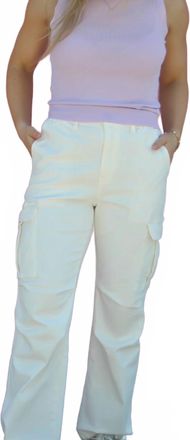 Q2 Cargo Tie Jeans In White