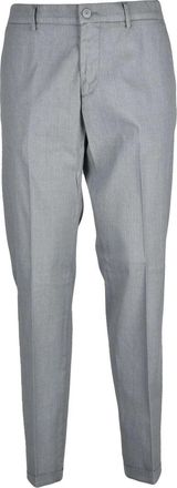 Luca Bertelli Slim Fit Sage Green Trousers With Tapered Silhouette And Minimalist Design