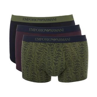 Emporio Armani Katoenen Boxershorts Heren (Set van 3) (Kaki Groen/Maraan/Zwart)