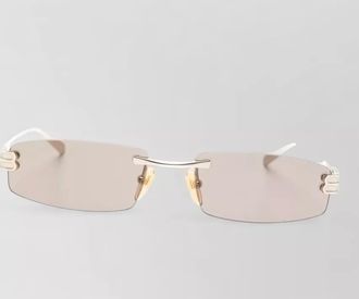 Balenciaga rectangular rimless sunglasses nose pads slim temples