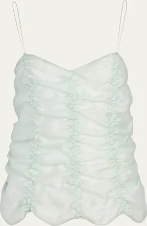 Khaite Inara Ruched Silk Tank Top