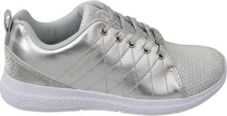 Philipp Plein Zilveren Gewatteerde Sneakers - Dames - Sneakers - Grijs - 37 EU - Polyester - Schoenen