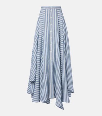 Ralph Lauren Collection Shamus striped linen maxi skirt