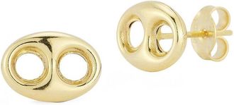 Italian Gold, Inc 14K Italian Gold Puffed Mariner Studs